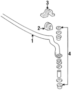 14081408 - Suspension: Stabilizer Bar for Buick: Electra, LeSabre, Park Avenue | Cadillac: 60 Special, Brougham, DeVille, Fleetwood | Oldsmobile: 88, 98, Delta 88, LSS, Regency | Pontiac: Bonneville, Fiero Image