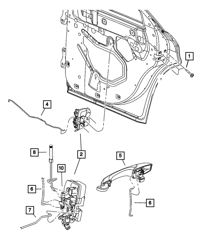WC76XDVAD - Interior Trim: Door Latch Knob And Link, Right for Mopar Image
