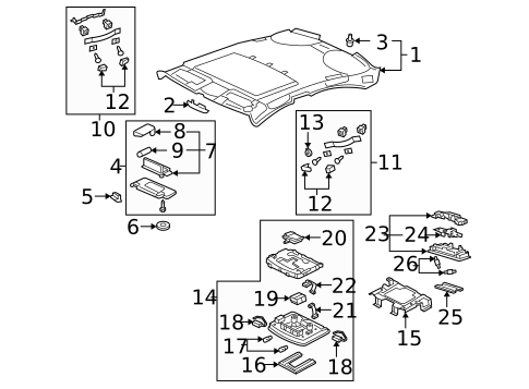 Interior Trim - Roof for 2006 Acura RL #0