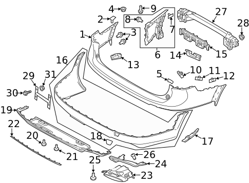 Bumper & Components - Rear for 2017 Volvo V90 Cross Country #0