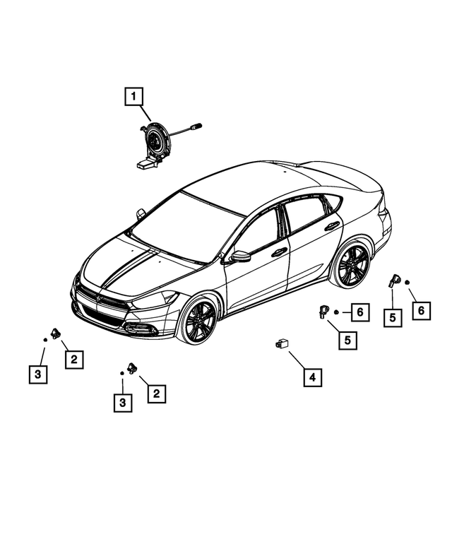 56046815AH - Restraints: Steering Column Control Module Clockspring for Mopar Image