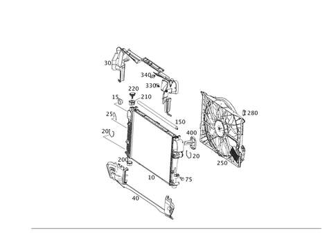 Radiator, Mounting, and Covering for 2010 Mercedes-Benz S550 #0