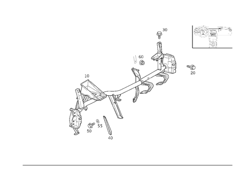 Crossmember Below Instrument Panel for 1998 Mercedes-Benz E430 #1