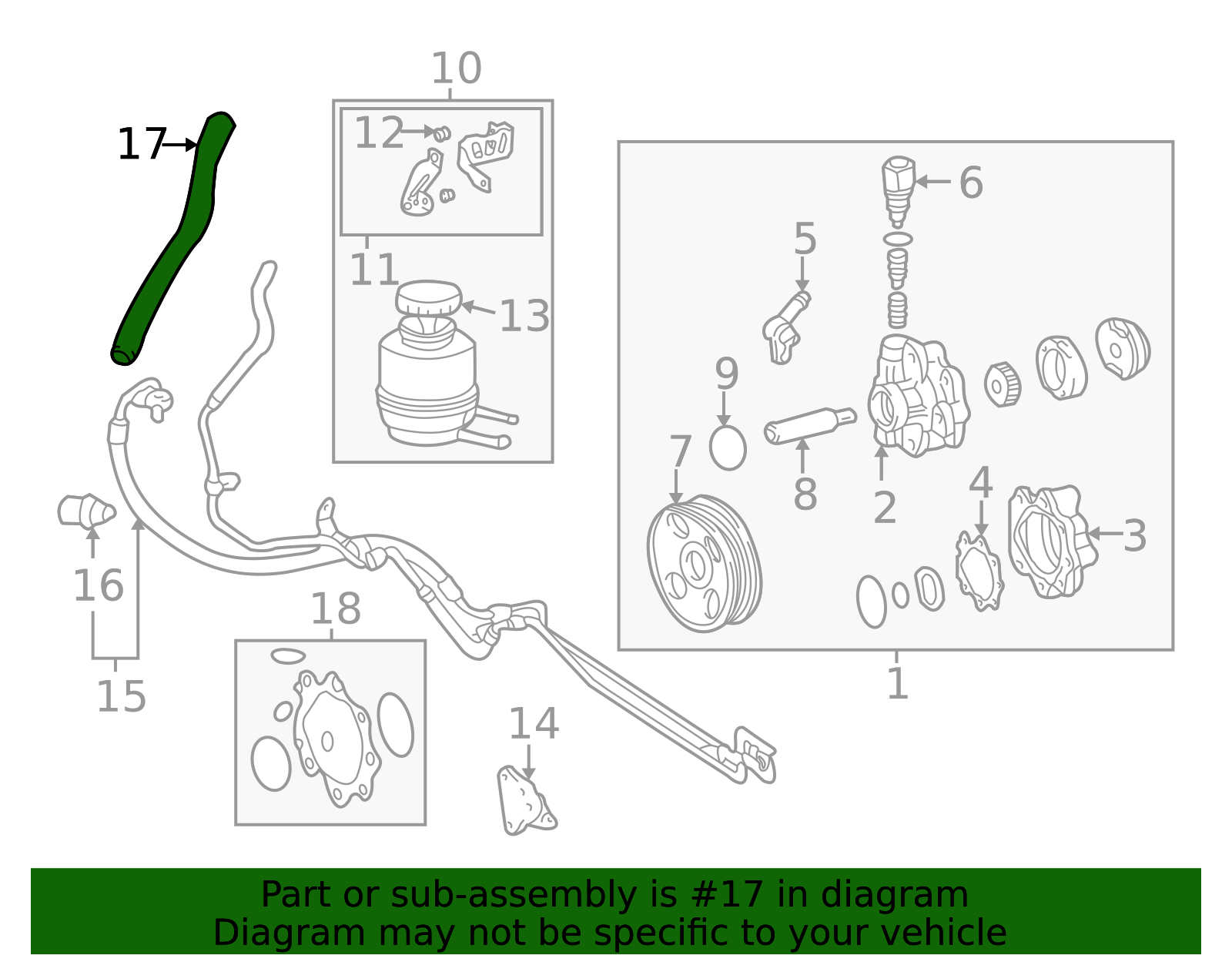 44348-0C010 - Power Steering Reservoir Hose 2000-2007 Toyota