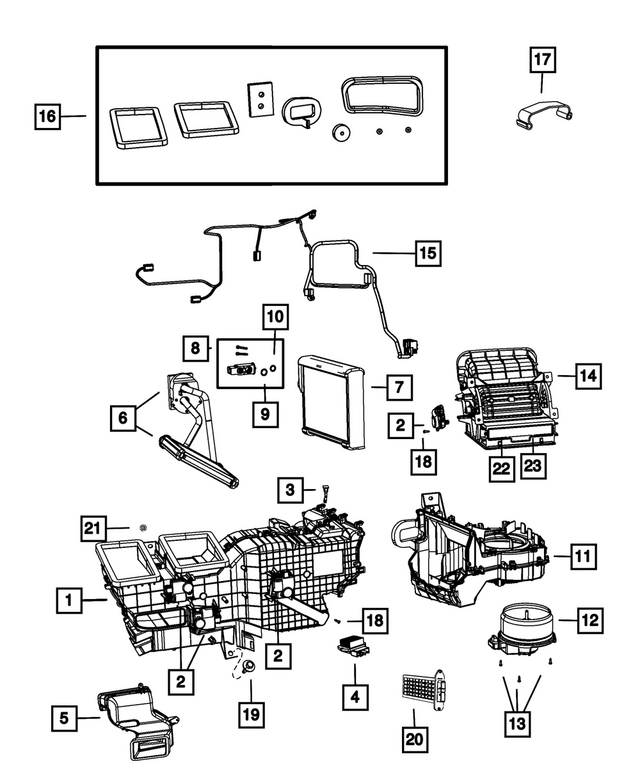 « 68048891AF – Air Conditioners and Heaters : Répartition Boitier pour Mopar Image »