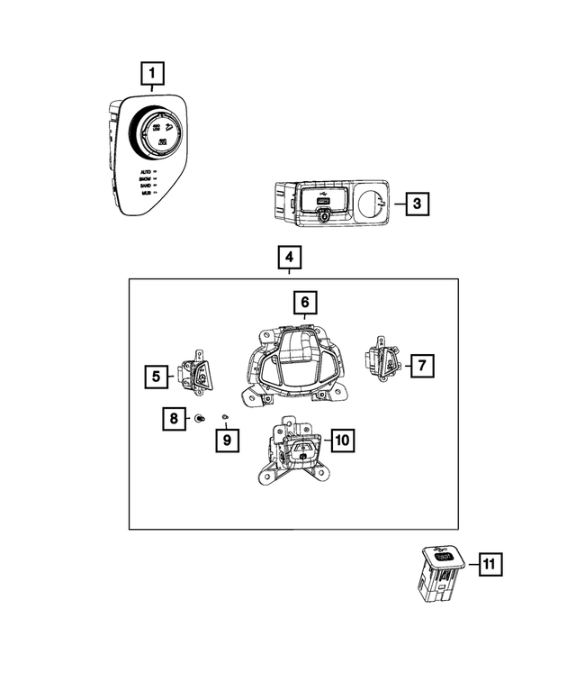 6UP10LXHAA - Electrical: Traction Control Switch for Mopar Image image