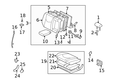Rear Seat Components for 2003 Lexus RX300 #0