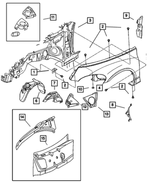 5015484AA - Body Sheet Metal Except Doors: Front Fender, Right for Mopar Image image