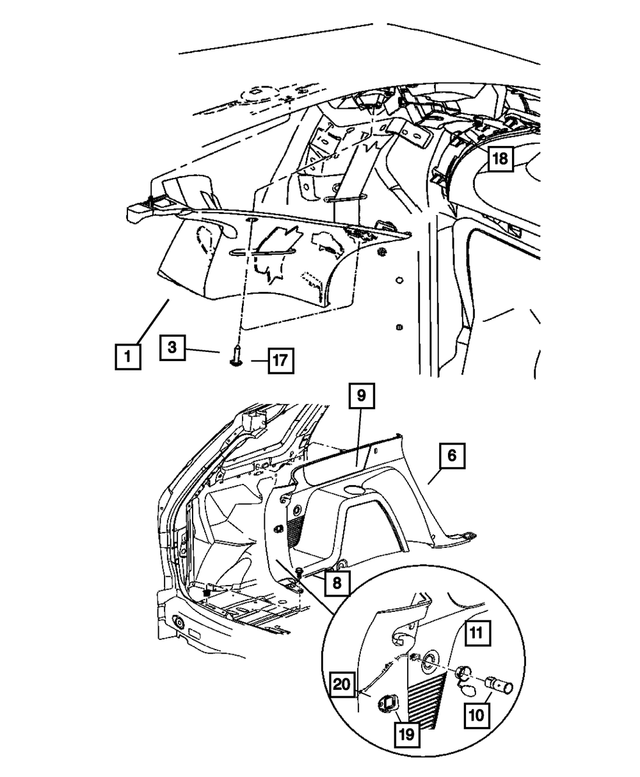 1AA771P2AA - : Quarter Trim Panel, Right for Mopar Image