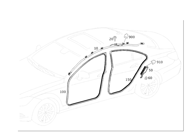 2187200278 - Covering and Lining: Sealing Frame for Mercedes-Benz: CLS550, CLS63 AMG Image image