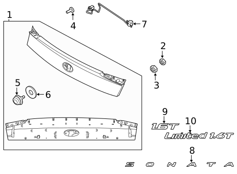 Exterior Trim - Trunk for 2022 Hyundai Sonata #0