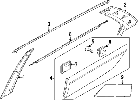 Exterior Trim - Rear Door for 2023 Kia Niro EV #0