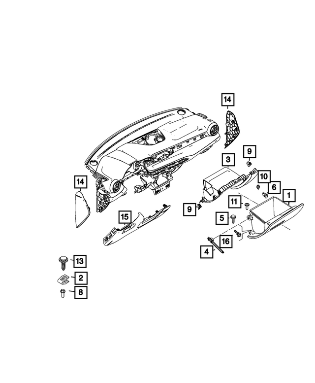 5ZT61LXHAB - Interior Trim: Opening Glove Box for Mopar Image