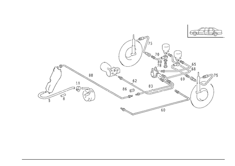 Line Arrangement in Case of Self-Levelling Device & a S D for 1989 Mercedes-Benz 260E #1