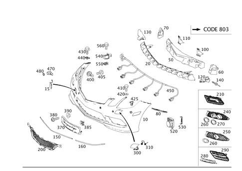 Front Bumper for 2016 Mercedes-Benz E550 #0