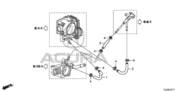Water Hose (V6) for 2011 Acura TSX #0