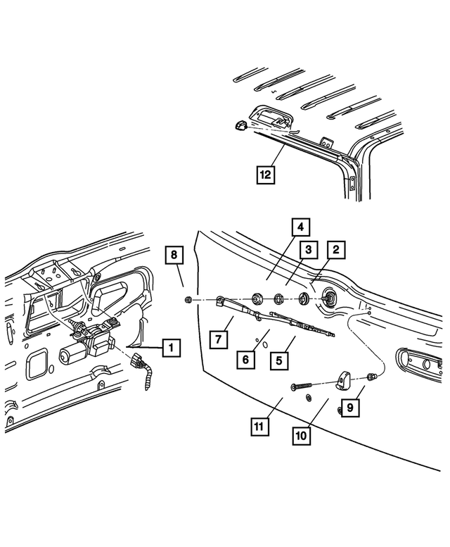 6502263 - Wiper/Lock Cylinder and Keys: Hex Nut for Mopar Image