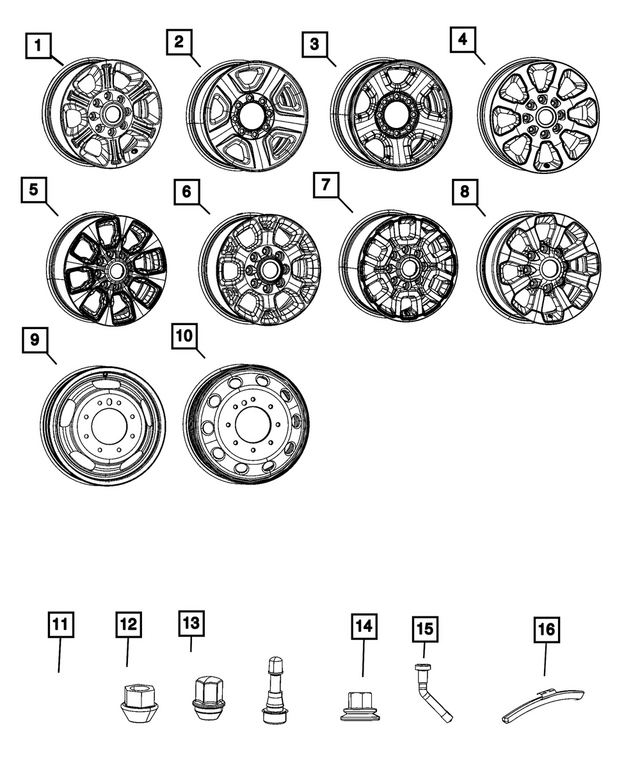 68600076AA - Wheels: Aluminum Wheel, Front Or Rear for Mopar Image