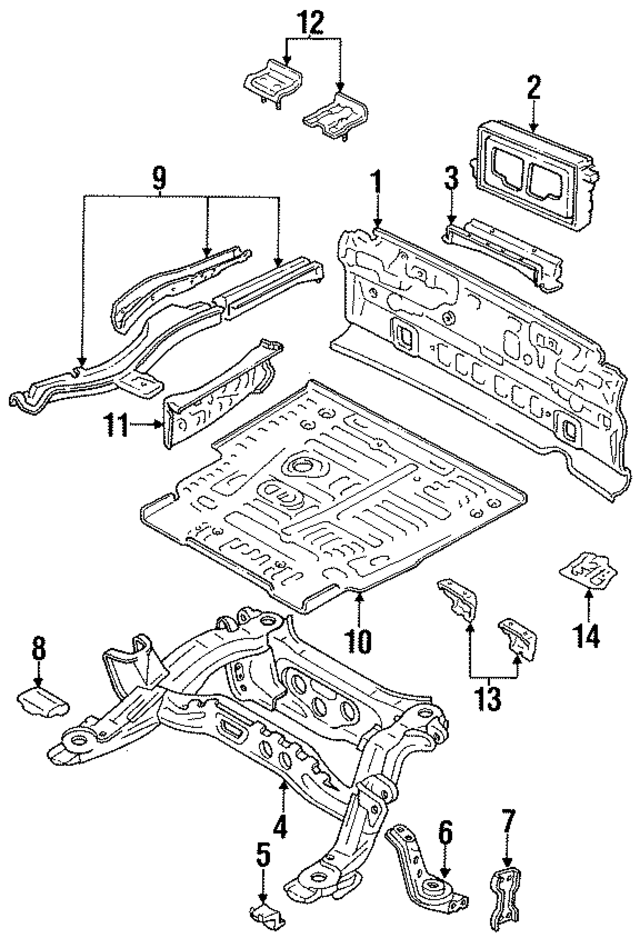 5830722500 - Body: Panel Below Lid for Toyota Image