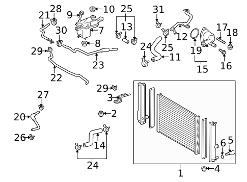 Radiator & Components for 2015 Toyota Prius #0