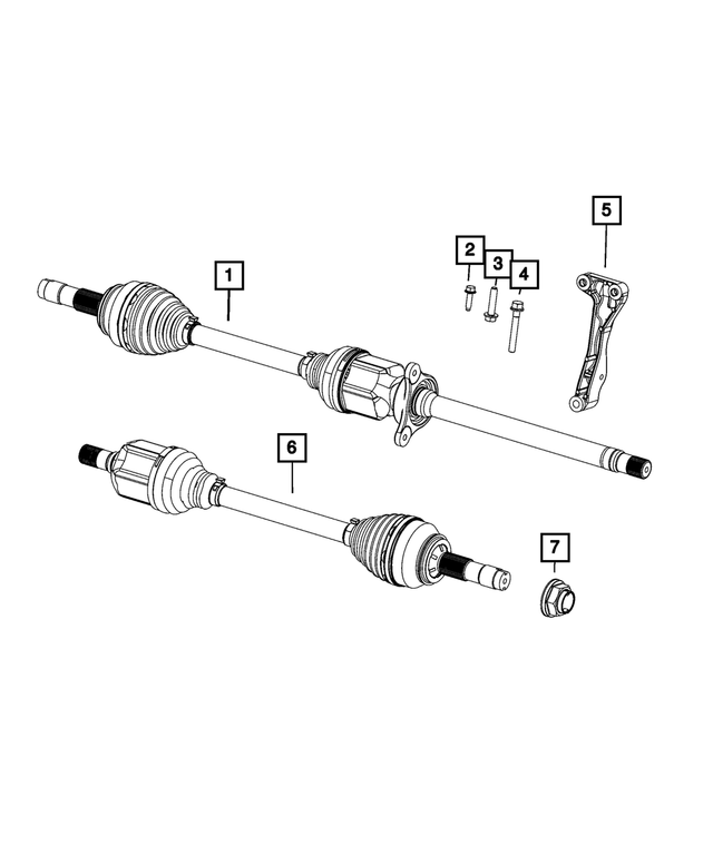 68520294AB - Differential and Drive Line: Axle Half Shaft for Mopar Image