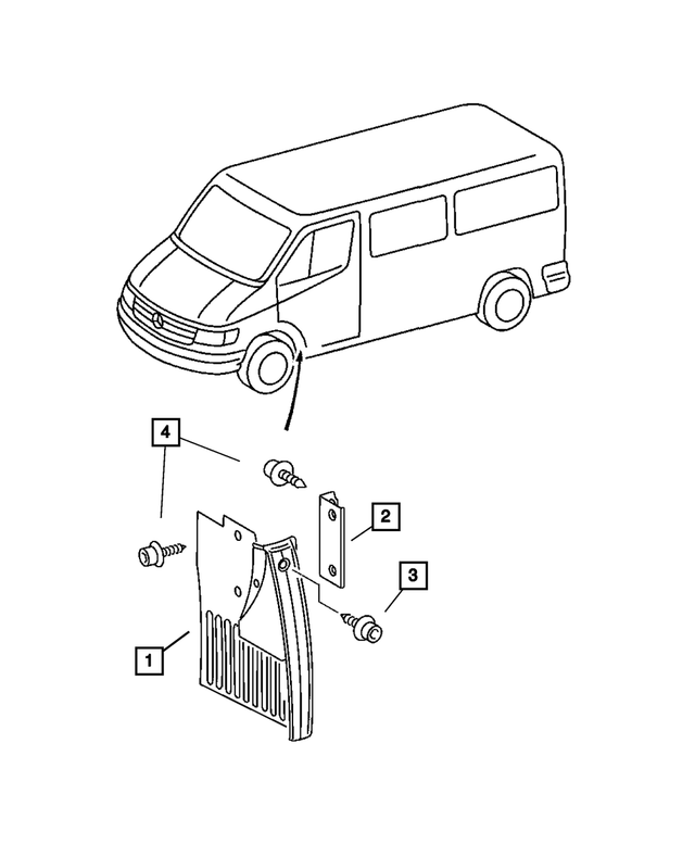 5104521AB - Body Sheet Metal Except Doors: Splash Guard, Right for Mopar Image