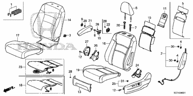 Front Seat (L.) (Power Seat) for 2016 Honda Pilot #0