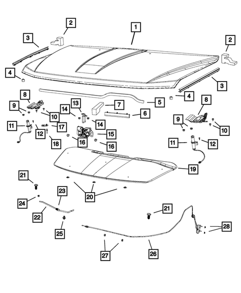 Hood and Hood Release for 2013 Dodge Journey #0