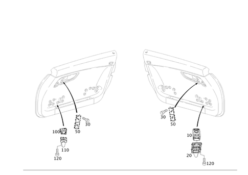 Switch in Front Door Lining for 2011 Mercedes-Benz SLS AMG #0
