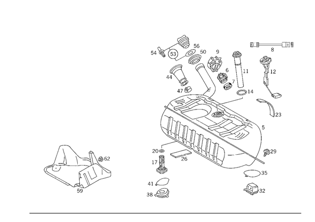 1294700801 - Fuel System: Fuel Tank for Mercedes-Benz: 500SL, 600SL Image image