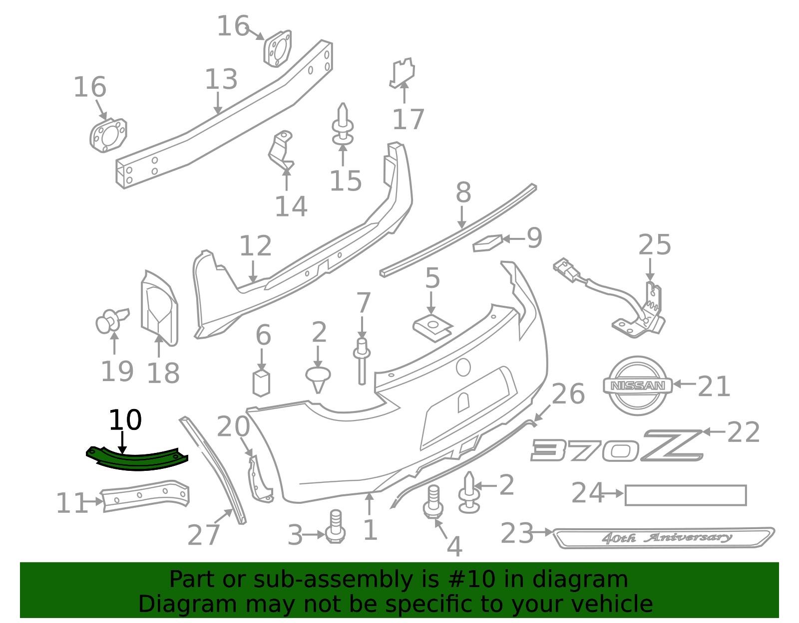 85045-1EA1A - Bumper Cover Bracket 2009-2020 Nissan 370Z | Official ...