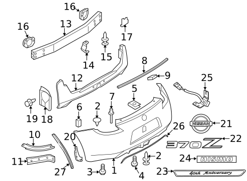 Bumper & Components - Rear for 2017 Nissan 370Z #0