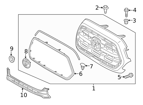 Grille & Components for 2016 Toyota Tacoma #0