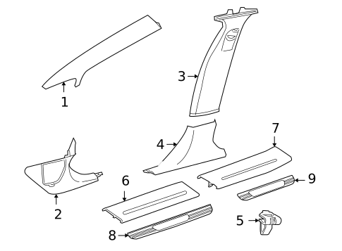 Interior Trim - Pillars for 2009 Jaguar XJR #0