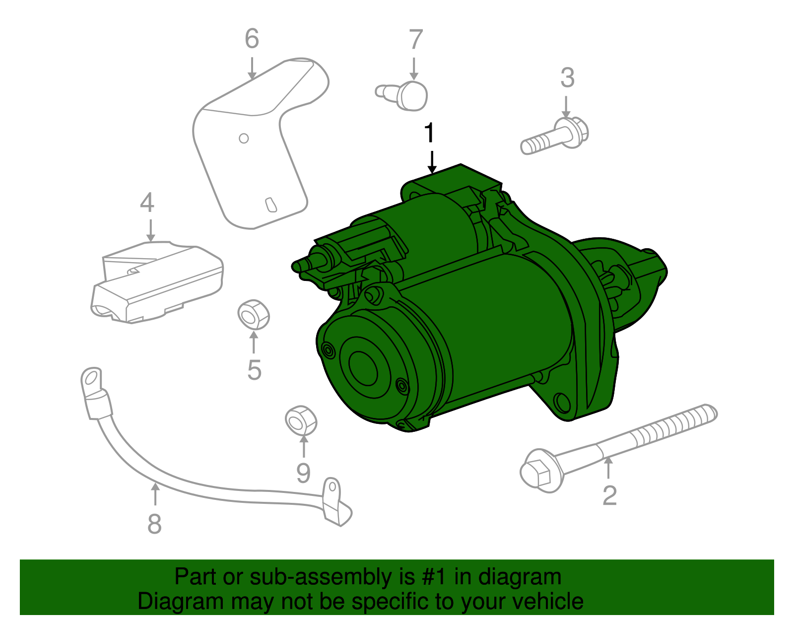 2011-2024 Jaguar Starter Motor C2D51166 | Jaguar Hartford Parts
