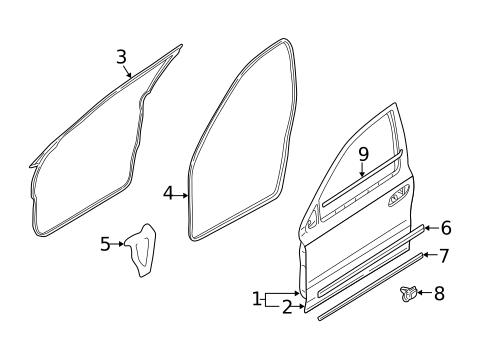 Exterior Trim - Front Door for 2006 Volvo S60 #0