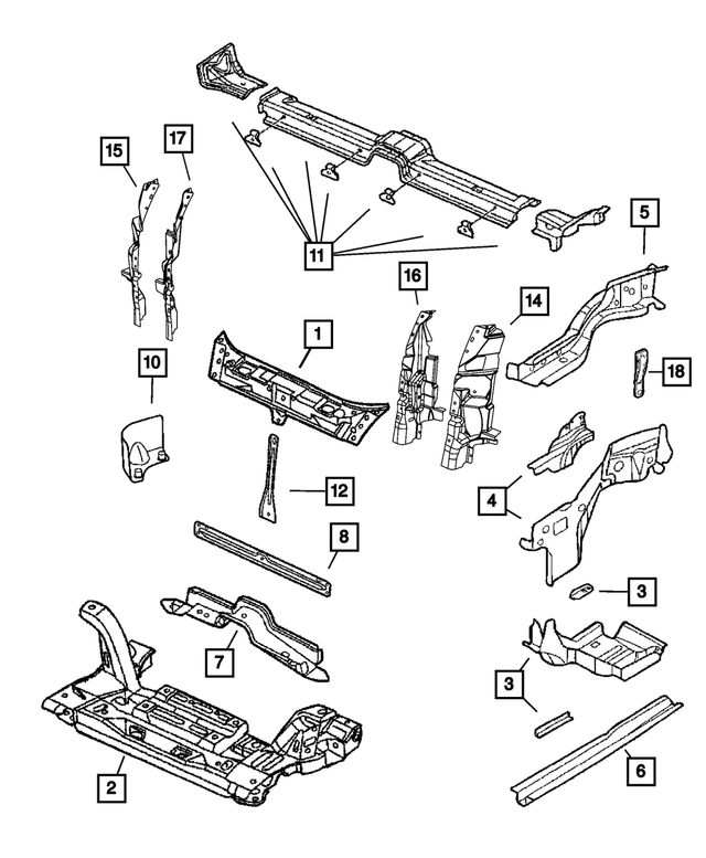« 5027429AC – Frames and Bumpers : Plancher Avant Traverse pour Mopar Image »