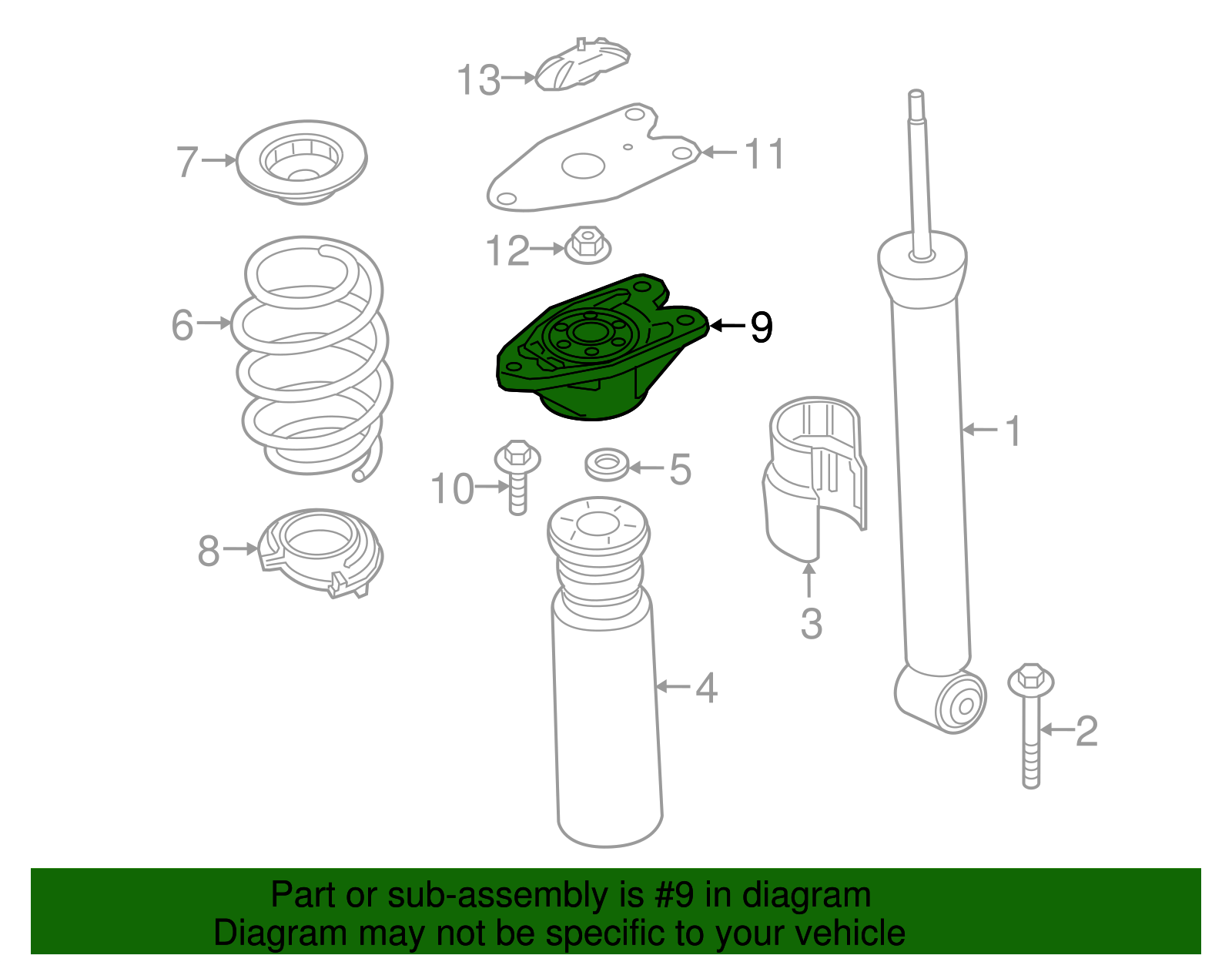 33506791706 - 2012-2024 BMW Shock Mount (33-50-6-791-706