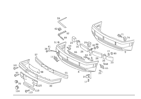 Front Bumper for 1988 Mercedes-Benz 260E #1