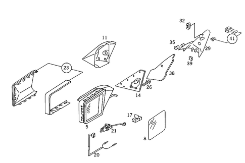 Outside Rearview Mirror on Driver Side for 1988 Mercedes-Benz 300TE #0