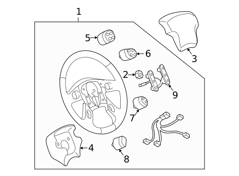 Steering Wheel & Trim for 2004 Hummer H2 #0