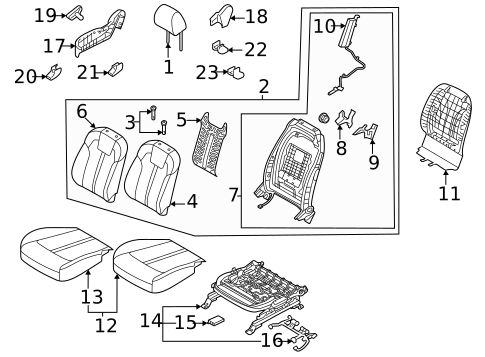 Passenger Seat Components for 2022 Kia Sorento #0