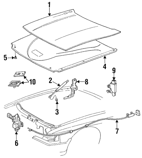 Hood & Components for 1997 Mercury Grand Marquis #0