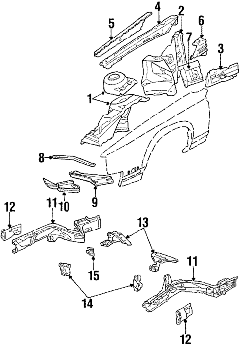 Structural Components & Rails for 1988 Oldsmobile Cutlass Calais #0