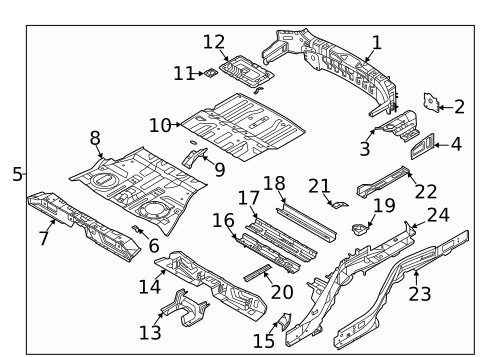 Rear Floor & Rails for 2023 Genesis GV80 #0