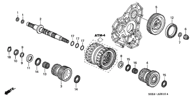 AT Secondary Shaft (4AT) for 2000 Honda Odyssey #0