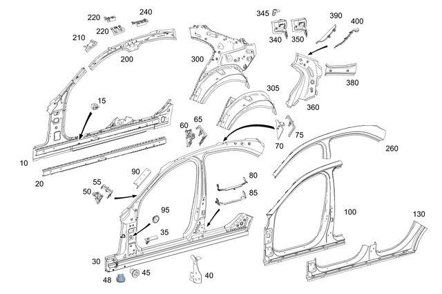 2056307202 - Side Walls: Side Wall for Mercedes-Benz: C350e, C400, C450 AMG, C63 AMG Image image