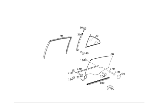 Rear Door Windows for 2003 Mercedes-Benz E500 #0