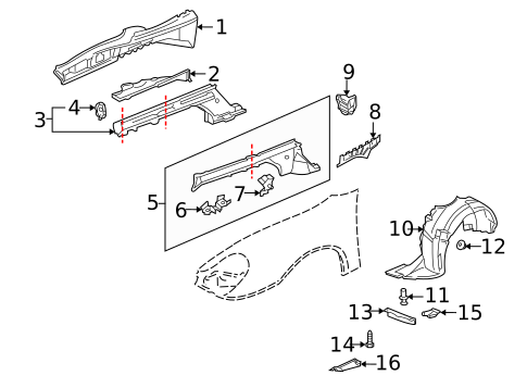 Structural Components & Rails for 2004 Porsche 911 #1