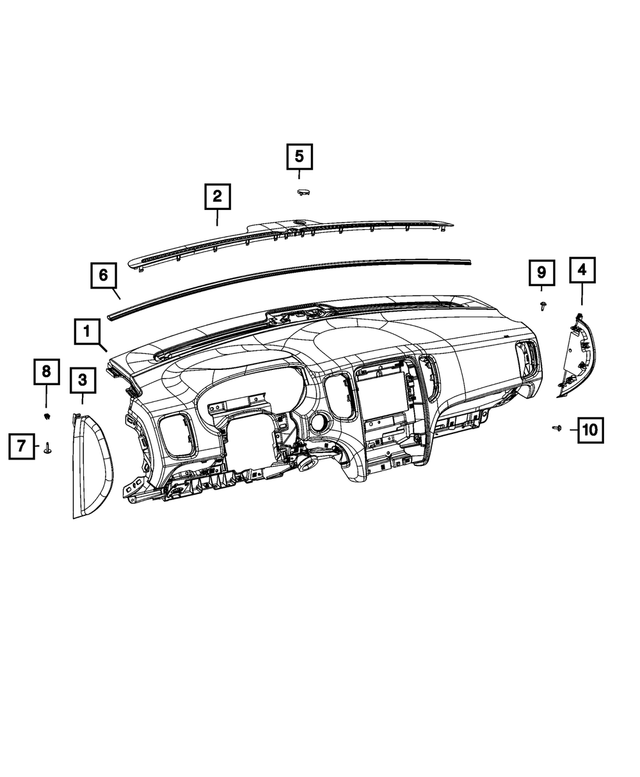 7EH001X9AB - Interior Trim: Base Panel Instrument Panel for Mopar Image image